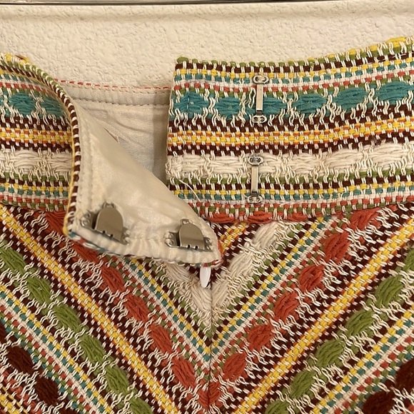 Nanette Lepore Embroidered Chevron Multicolor Skirt Size 10 - Picture 4 of 10